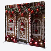 Aperturee - Aperturee Red Chocolate House Christmas Photo Booth Backdrop